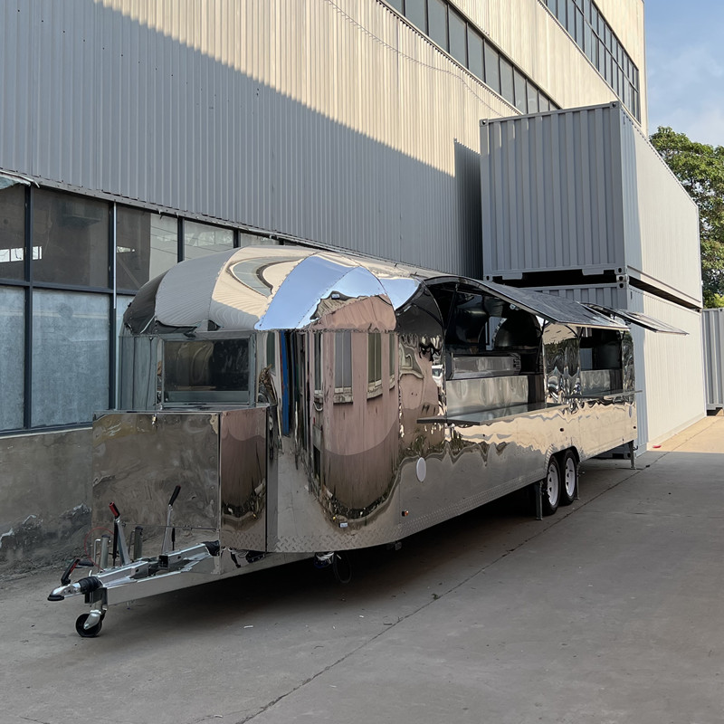 Stainless Steel hot dog pizza coffee ice cream hot dog food cart mobile fast Airstream camping food trailer trucks for sale