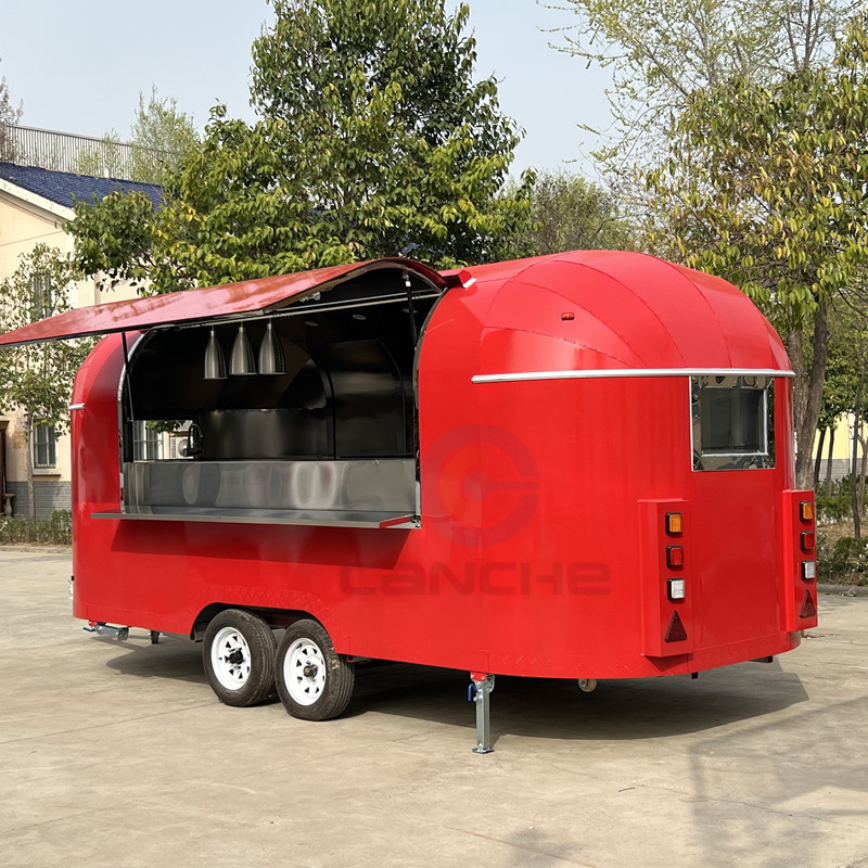 Mobile Airstream Kitchen BBQ Fast Food Cart Trailer Usa Standard Coffee Ice Cream Food Van Truck Fully Equipped For Sale